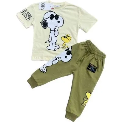 Костюм (98-128) футболка,штаны собака желтый 1063 - детский магазин одежды BAZBY.RU Евпатория. Доставка по Крыму.