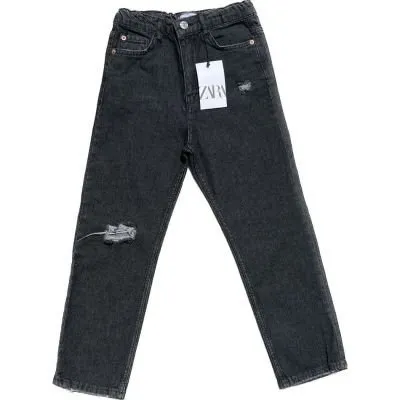 Брюки (116-164) джинс черный Zara 562 - детский магазин одежды BAZBY.RU Евпатория. Доставка по Крыму.