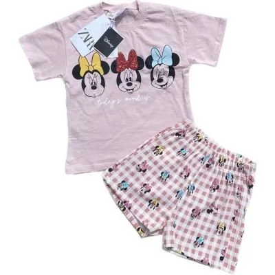 Костюм (92-116) футболка,шорты микки розовый 7007 - детский магазин одежды BAZBY.RU Евпатория. Доставка по Крыму.