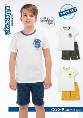 Костюм футболка+шорты (134-152) для мальчика The Beach Boys DIVONETTE 7555-9 хакки - детский магазин одежды BAZBY.RU Евпатория. Доставка по Крыму.