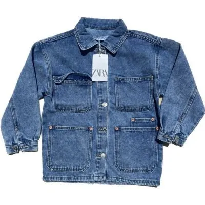 Куртка (122-164) джинс синий 77 - детский магазин одежды BAZBY.RU Евпатория. Доставка по Крыму.